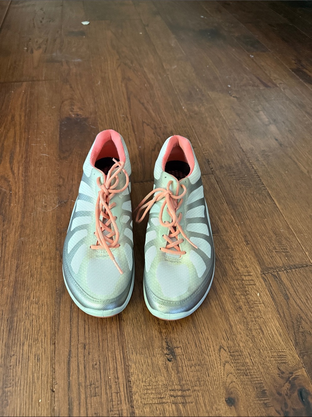 Ecco Women's Sneakers in Light Gray and Coral